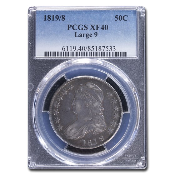 1819/8 Capped Bust Half Dollar XF-40 PCGS (Large 9) 1819/8 Capped Bust Half Dollar XF-40 PCGS (Large 9)